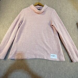 J. Crew Pink Marled Funnel Neck Pullover Long Sleeve Sweater Top Womens Size M